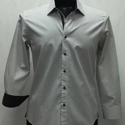 Cado Long Sleeve Button Down Men's Fashion Shirt - Solid Pattern White #141