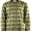 Shirts Cado Long Sleeve Button Down Men's Fashion Shirt - Floral Pattern Yellow #162