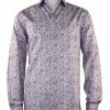 Cado Long Sleeve Button Down Men's Fashion Shirt - Floral Pattern Blue #166 Shirts
