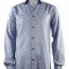 Cado Long Sleeve Button Down Men's Fashion Shirt - Leaf Pattern Blue #167 Shirts
