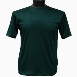 Log In Short Sleeve Mock Neck Men's T-Shirt - Solid Pattern Emerald Green #218 T-Shirts