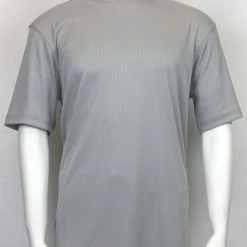 Log In Short Sleeve Mock Neck Men's T-Shirt - Solid Pattern Grey #218