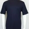 T-Shirts Log In Short Sleeve Mock Neck Men's T-Shirt - Solid Pattern Navy #218