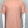 T-Shirts Log In Short Sleeve Mock Neck Men's T-Shirt - Solid Pattern Peach #218