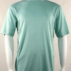 Log In Short Sleeve Mock Neck Men's T-Shirt - Solid Pattern Sea Green #218
