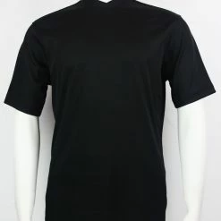 Log In Short Sleeve V Neck Men's T-Shirt - Solid Pattern Black #219 T-Shirts