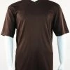 Log In Short Sleeve V Neck Men's T-Shirt - Solid Pattern Brown #219