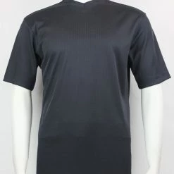 Log In Short Sleeve V Neck Men's T-Shirt - Solid Pattern Charcoal #219 T-Shirts