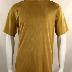Log In Short Sleeve V Neck Men's T-Shirt - Solid Pattern Gold #219 T-Shirts
