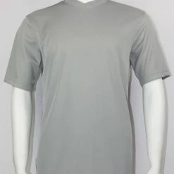 Log In Short Sleeve V Neck Men's T-Shirt - Solid Pattern Grey #219 T-Shirts