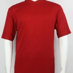 Log In Short Sleeve V Neck Men's T-Shirt - Solid Pattern Red #219 T-Shirts