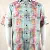 Bassiri Short Sleeve Button Down Casual Printed Men's Shirt - Abstract Stripe Pattern Multi #3949