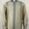 Bassiri Long Sleeve Button Down Casual Solid Men's Shirt - Multi Stripe Pattern Tan #4684 Shirts