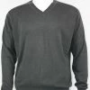Sweaters Bassiri V Neck Men's Sweater - Solid Pattern Smoke #627