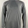 Log In Long Sleeve Mock Neck Men's T-Shirt - Solid Pattern Grey #628 T-Shirts