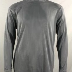 Log In Long Sleeve Mock Neck Men's T-Shirt - Solid Pattern Grey #628 T-Shirts