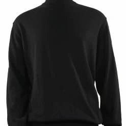 Bassiri Mock Neck Men's Sweater - Solid Pattern Black #630