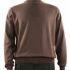 Bassiri Mock Neck Men's Sweater - Solid Pattern Brown #630