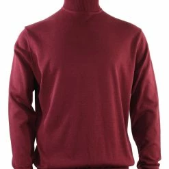Bassiri Turtle Neck Men's Sweater - Solid Pattern Burgundy #631 Sweaters