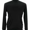 Log In Long Sleeve High Neck Men's T-Shirt - Solid Pattern Black #632