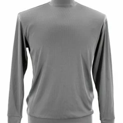 T-Shirts Log In Long Sleeve High Neck Men's T-Shirt - Solid Pattern Grey #632