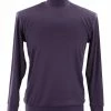 T-Shirts Log In Long Sleeve High Neck Men's T-Shirt - Solid Pattern Purple #632