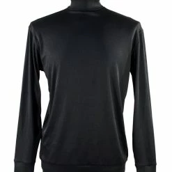 Log In Long Sleeve Turtle Neck Men's T-Shirt - Solid Pattern Black #633 T-Shirts