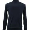 Log In Long Sleeve Turtle Neck Men's T-Shirt - Solid Pattern Navy #633