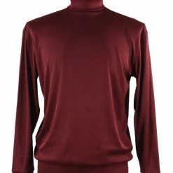 Log In Long Sleeve Turtle Neck Men's T-Shirt - Solid Pattern Plum #633
