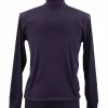 Log In Long Sleeve Turtle Neck Men's T-Shirt - Solid Pattern Purple #633