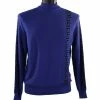 Bassiri Mock Neck Men's Sweater - Maze Pattern Blue #637 Sweaters