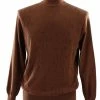 Bassiri Mock Neck Men's Sweater - Overall Pattern Brown #638
