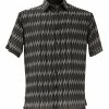 Shirts Bassiri Short Sleeve Button Down Casual Printed Men's Shirt - Diamonds Pattern Brown #63901