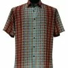 Bassiri Short Sleeve Button Down Casual Printed Men's Shirt - Circle Pattern Aqua #64061