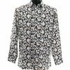 Shirts Bassiri Long Sleeve Button Down Casual Printed Men's Shirt - Squiggles Pattern Gold #6477