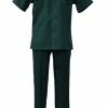 Bassiri 2pc Set Men's Short Sleeve Walking Suit - Solid Pattern Emerald Green #A 131 2pc Sets