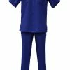 2pc Sets Bassiri 2pc Set Men's Short Sleeve Walking Suit - Solid Pattern Royal Blue #A 131
