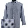Shirts Sangi Long Sleeve Button Down Casual Printed Men's Shirt - Mini Dots Pattern Blue #FM 26
