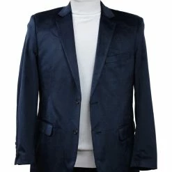 Bassiri Two Button Single Breasted Men's Blazer - Solid Pattern Steel Blue #J 1042