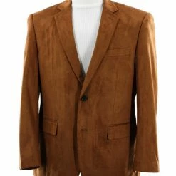 Blazers Bassiri Two Button Single Breasted Men's Blazer - Solid Pattern Cognac #J 1043
