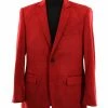 Brand new 🌟 Bassiri Two Button Single Breasted Men's Blazer - Solid Pattern Red #J 1043 😀 2 Bassiri Two Button Single Breasted Men's Blazer - Solid Pattern Red #J 1043