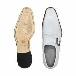 Weekend Menswear Belvedere Buckle Strap Men's Shoes White - Josh 114011