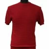 Sweaters Bassiri Men's Round Neck Short Sleeve Sweater - Jacquard Squares Pattern Red #Q 131