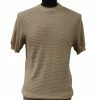 Sweaters Bassiri Men's Round Neck Short Sleeve Sweater - Jacquard Squares Pattern Tan #Q 131