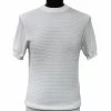 Bassiri Men's Round Neck Short Sleeve Sweater - Jacquard Squares Pattern White #Q 131