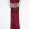Rossi Man Men's Ties With Pocket Round Solid Pattern Burgundy - RMR665-12