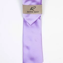 Accessories Rossi Man Men's Ties With Pocket Round Solid Pattern Lavender - RMR665-13