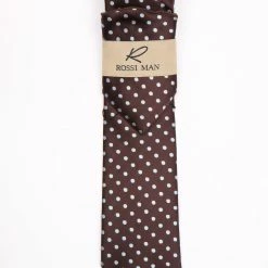 Accessories Rossi Man Men's Ties With Pocket Round Polka Dot Pattern Brown - RMR662-12