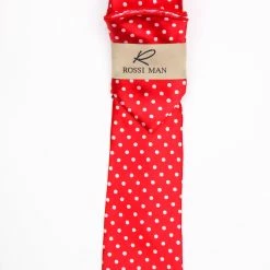 Accessories Rossi Man Men's Ties With Pocket Round Polka Dot Pattern Red - RMR662-1