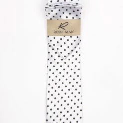 Accessories Rossi Man Men's Ties With Pocket Round Polka Dot Pattern White - RMR662-7